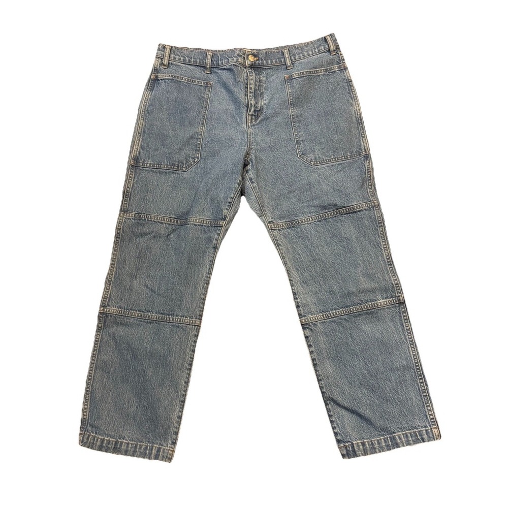 Madewell 90' Straight Women Jeans Size:33P High Rise Patched Retro Denim